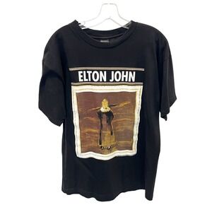 Vintage 1998 Elton John The Big Picture Tour Shirt Mens Large Black PolyGram Tag